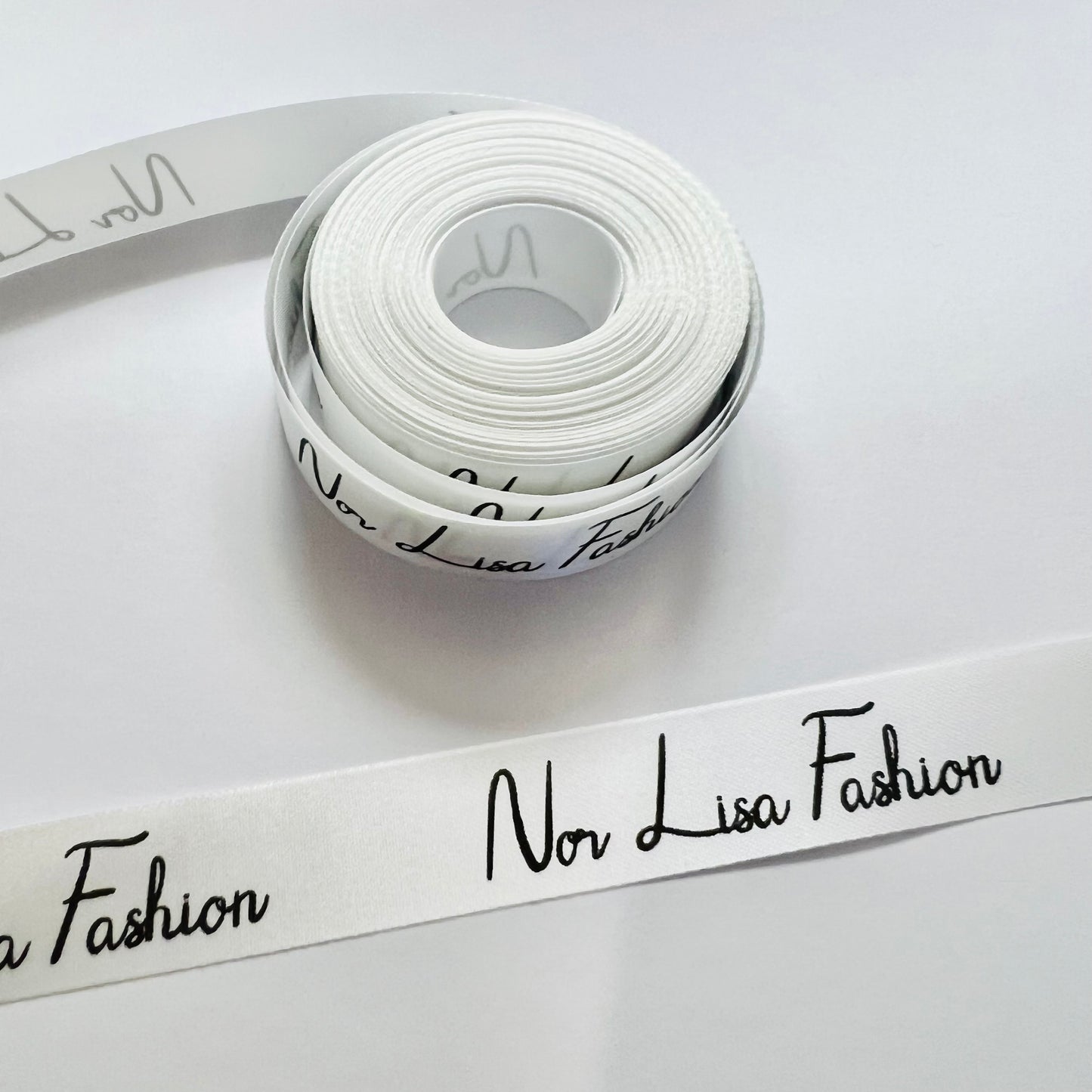 Personalised White Ribbon | 15-25 mm Satin Ribbon | Ribbon With Logo | Customised Ribbon