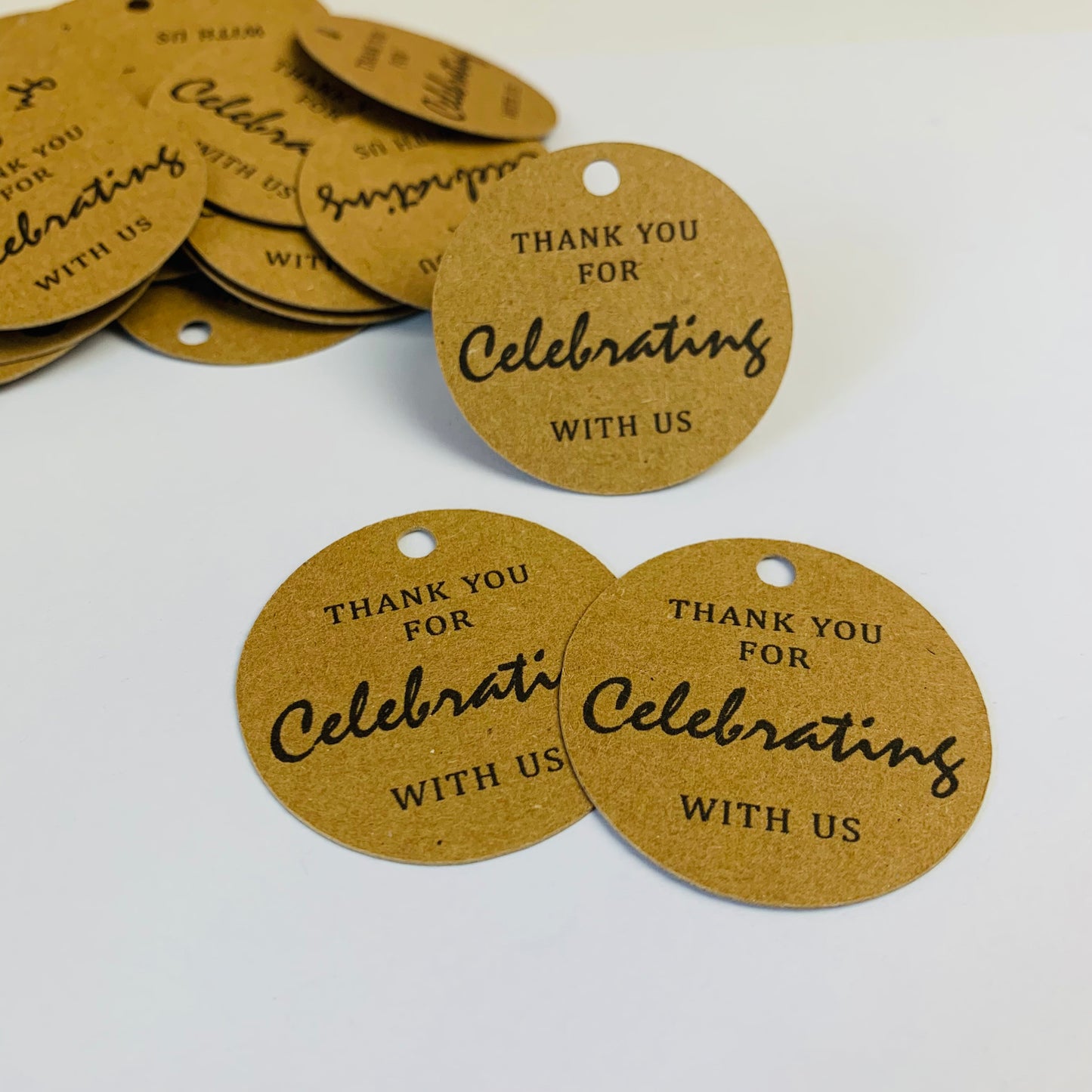 Kraft Tags Thank You For Celebrating With Us, 26pcs Wedding Thank You Tags, Celebration Tags