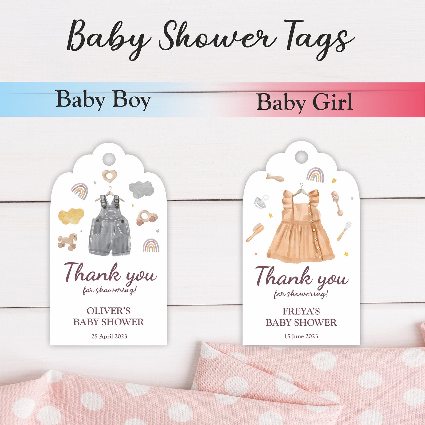 Baby Shower Tags, Custom Tags, Personalised Baby Shower Labels, Baby Born Labels, Baby Showering Gift Tags