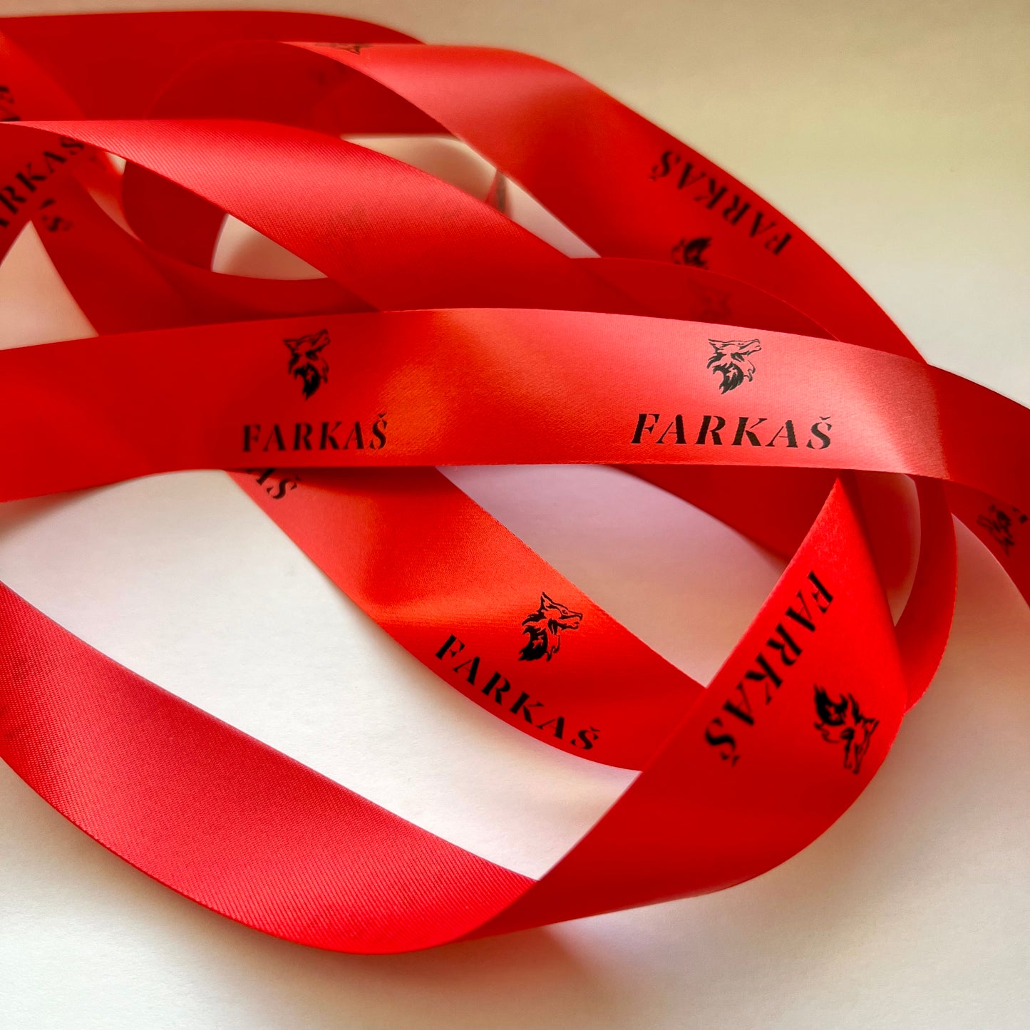 Personalised Red Ribbon | 15-25 mm Satin Ribbon | Ribbon With Logo | Customised Ribbon