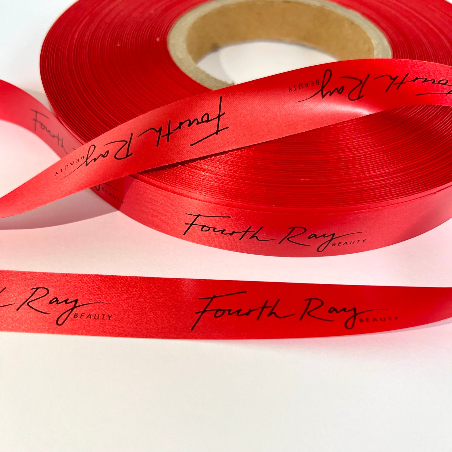 Personalised Red Ribbon | 15-25 mm Satin Ribbon | Ribbon With Logo | Customised Ribbon