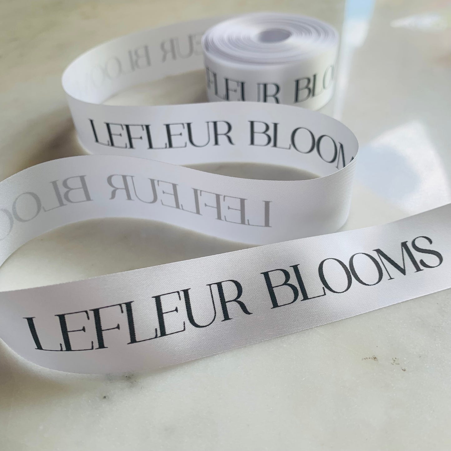 Personalised White Ribbon | 15-25 mm Satin Ribbon | Ribbon With Logo | Customised Ribbon