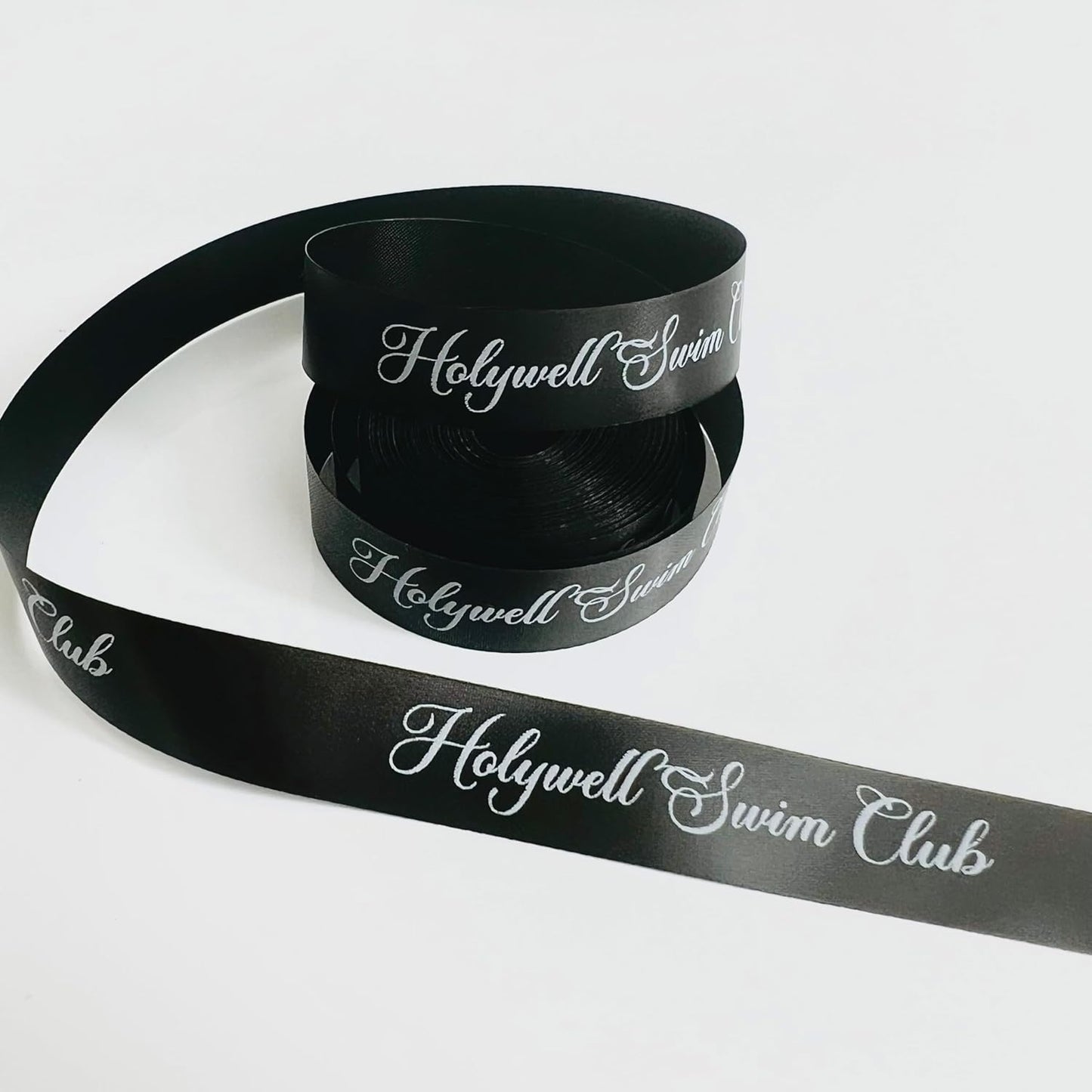 Personalised Black Ribbon | 15-25 mm Satin Ribbon | Ribbon With Logo | Customised Ribbon