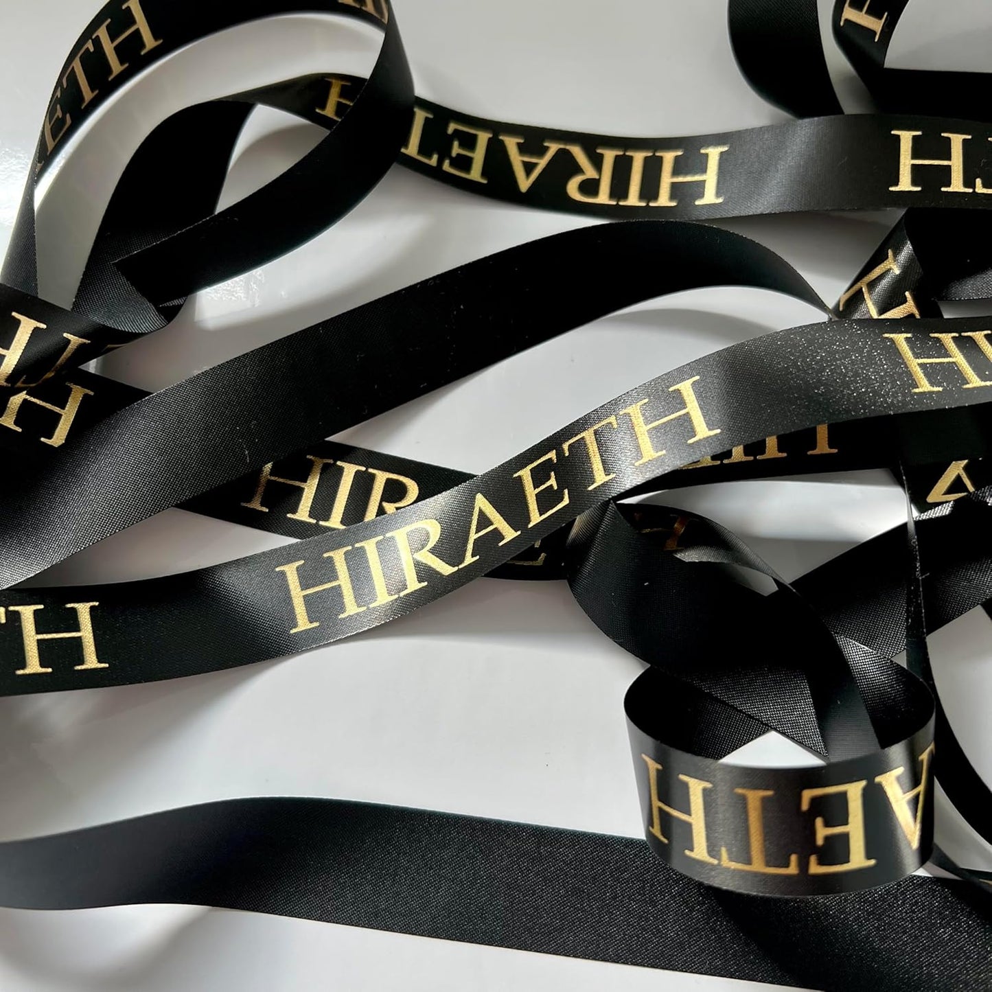 Personalised Black Ribbon | 15-25 mm Satin Ribbon | Ribbon With Logo | Customised Ribbon