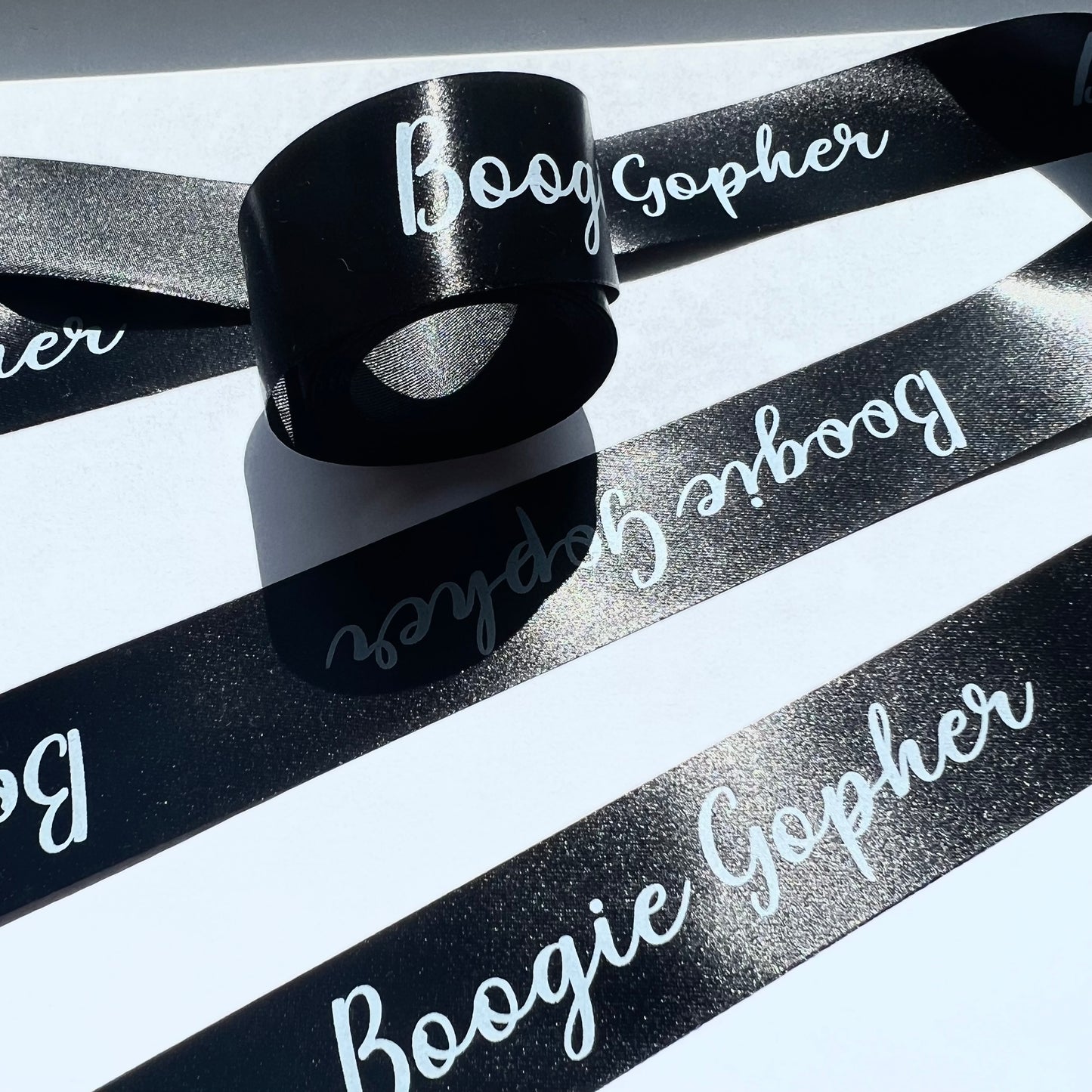 Personalised Black Ribbon | 15-25 mm Satin Ribbon | Ribbon With Logo | Customised Ribbon