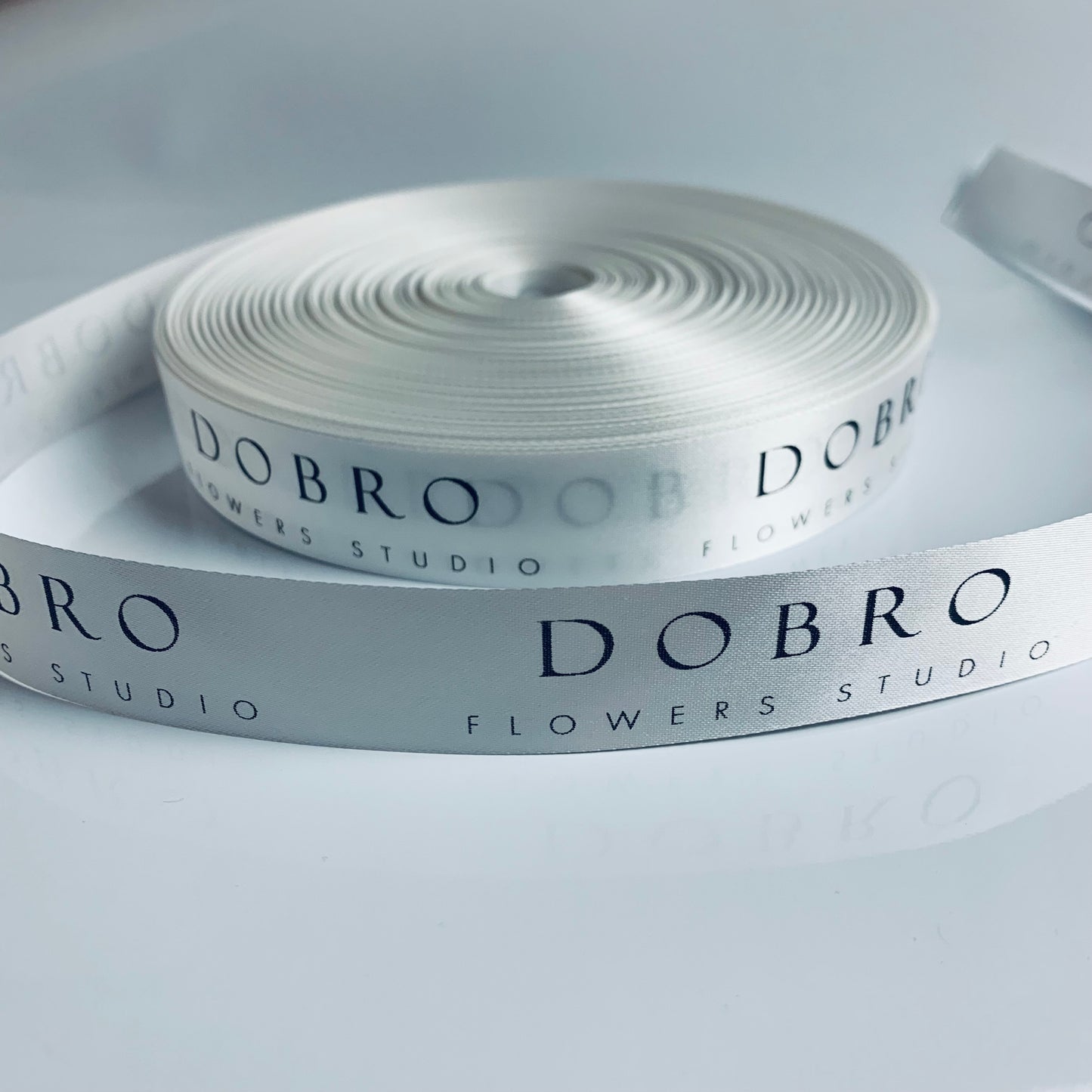 Personalised White Ribbon | 15-25 mm Satin Ribbon | Ribbon With Logo | Customised Ribbon