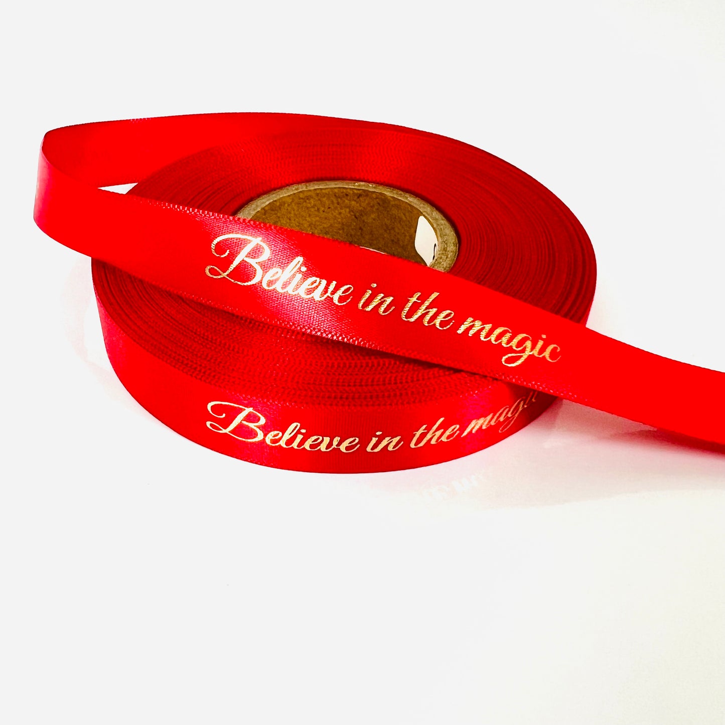 Personalised Red Ribbon | 15-25 mm Satin Ribbon | Ribbon With Logo | Customised Ribbon